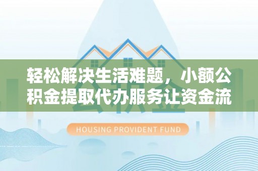 赤城轻松解决生活难题，小额公积金提取代办服务让资金流动更便捷